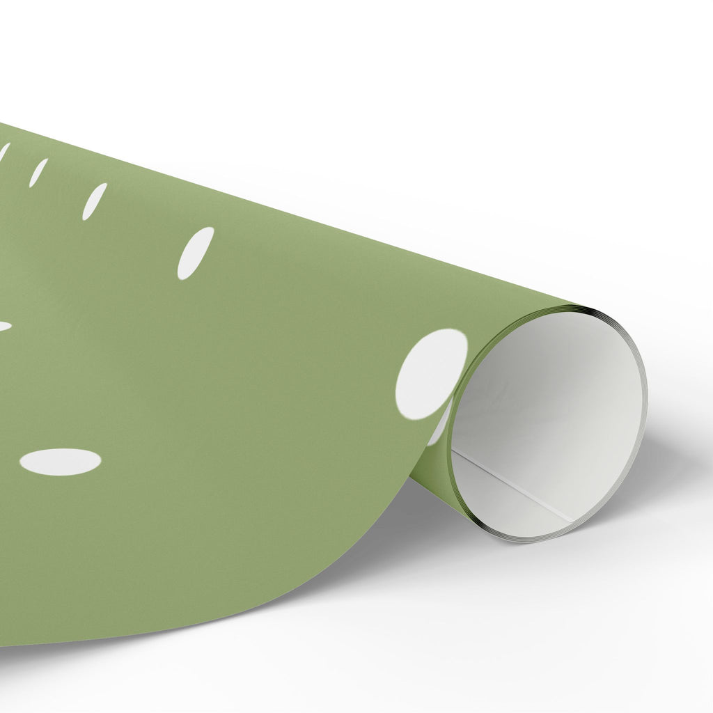 Holiday Gift Wrap:  Holly, Jolly Green Dot