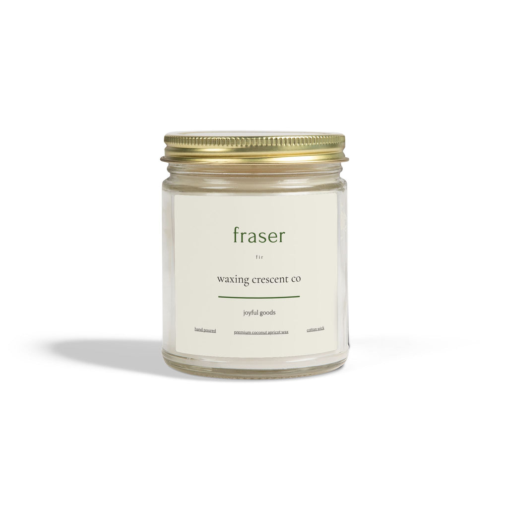 Premium Jarred Candle:  Fraser Fir Scented Clear Jar
