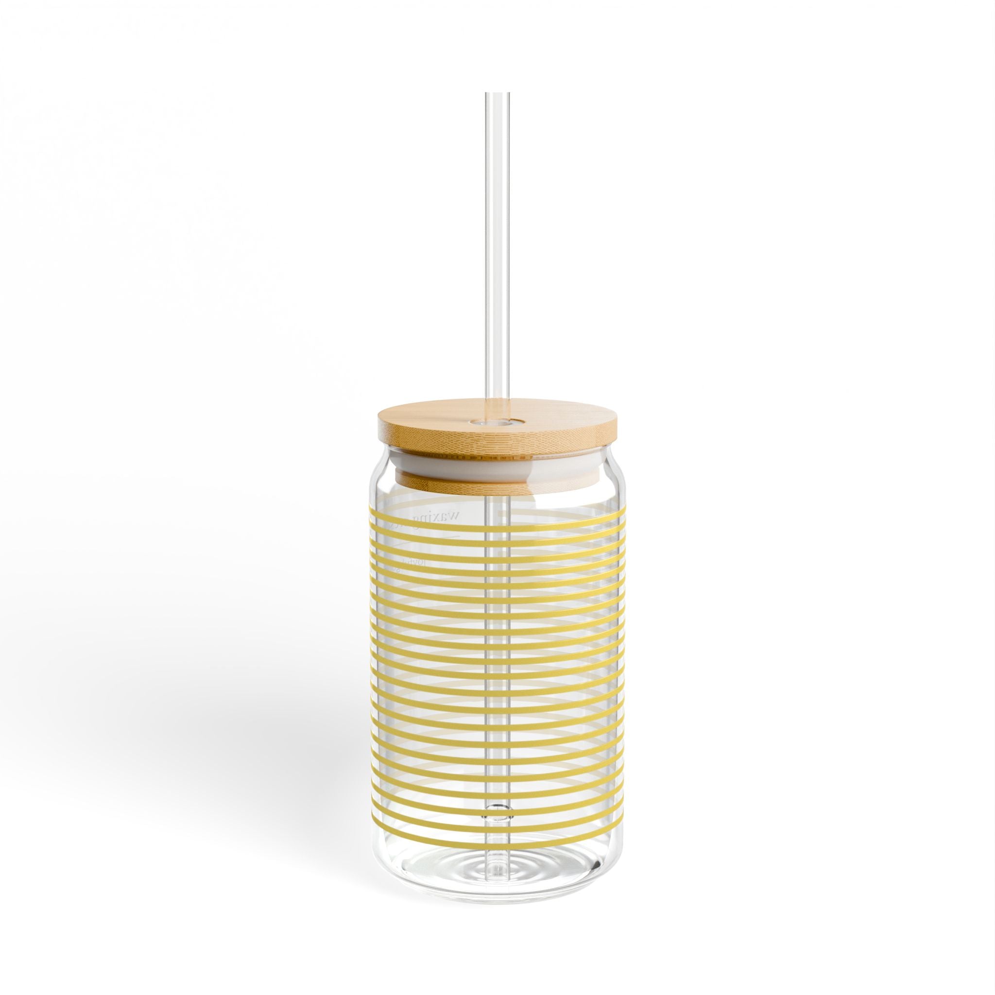 16oz Sipper Glass with Bamboo Lid & Straw [butter stripe]
