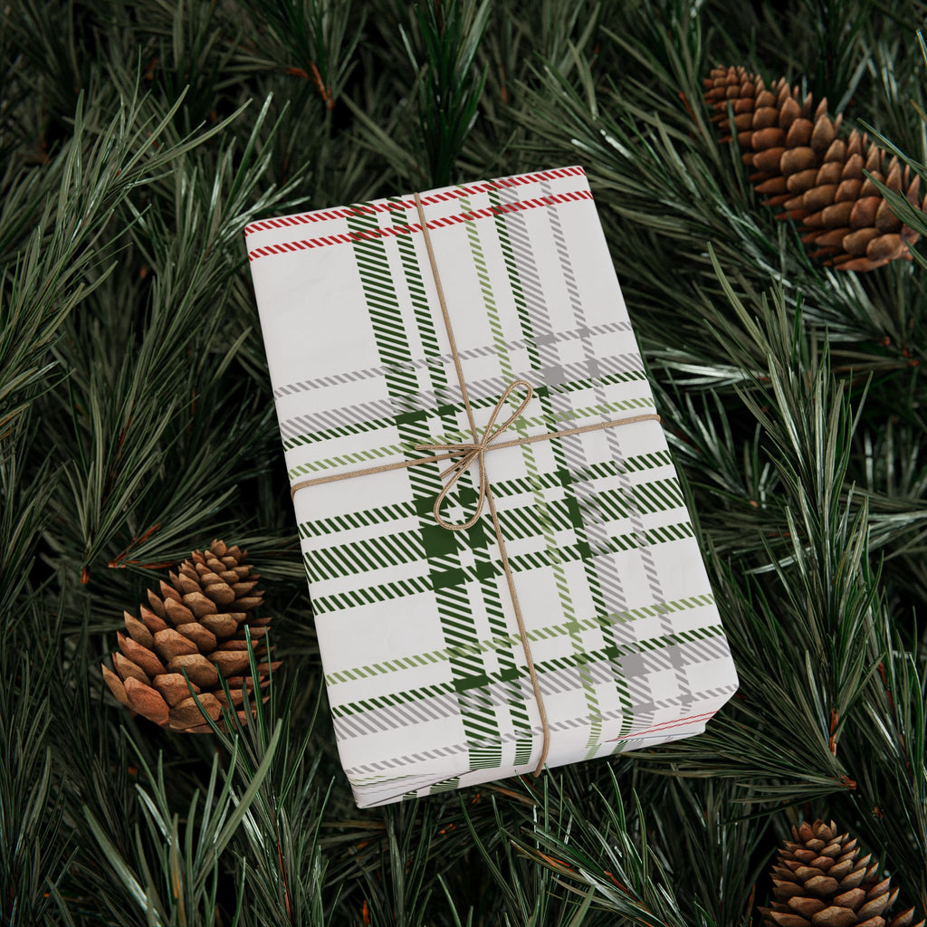 Holiday Gift Wrap: Holly Plaid