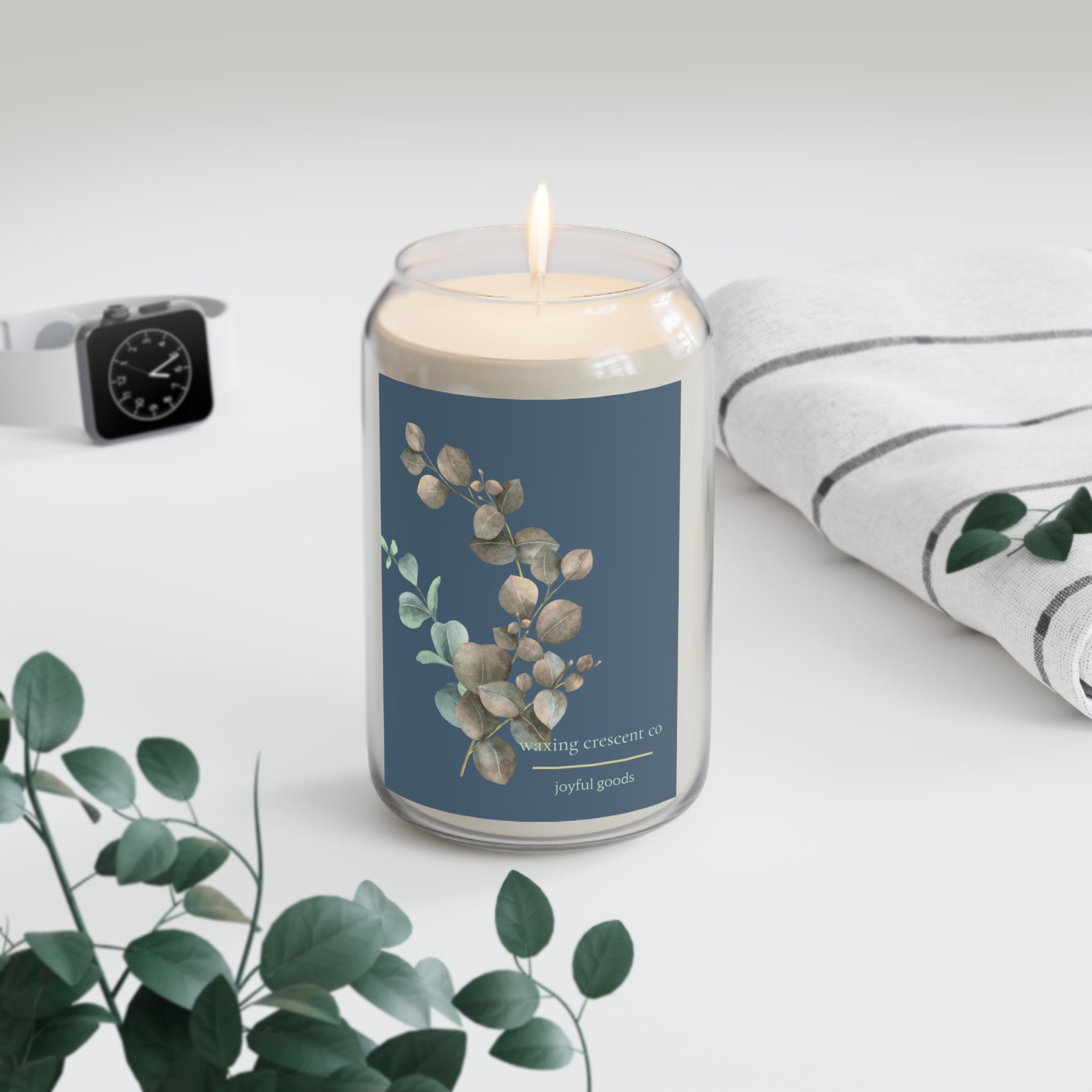 Aromatherapy Jar Candle:  Serenity in Fancy Blue